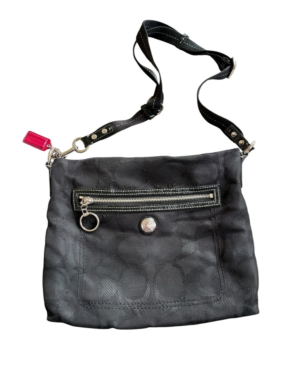 Coach Daisy Black Crossbody Bag with Signature Jacquard